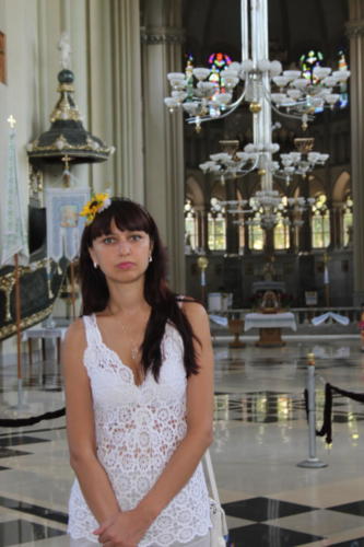 A girl in a church Lviv